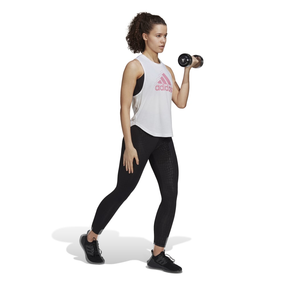 Adidas Womens Aeroready Made For Training Logo Graphic Raceback Tank Top