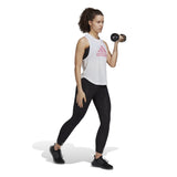 Adidas Womens Aeroready Made For Training Logo Graphic Raceback Tank Top