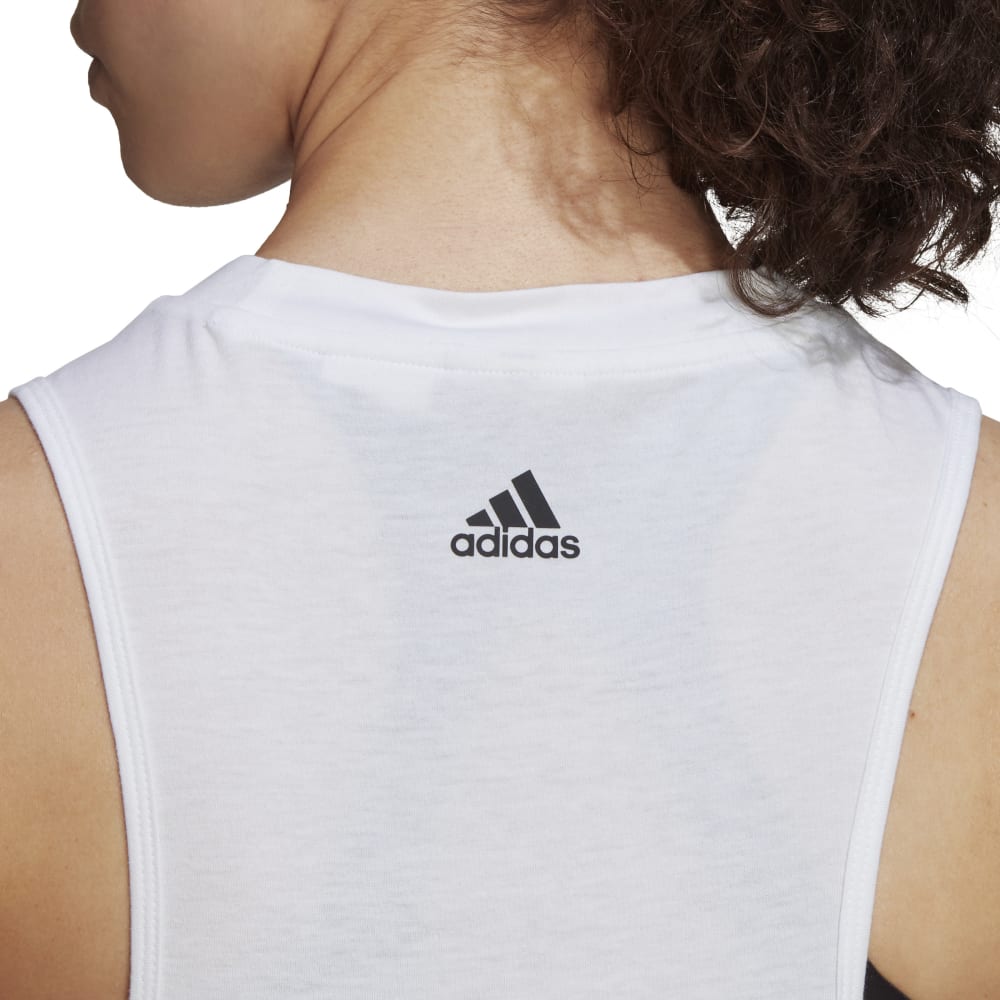 Adidas Womens Aeroready Made For Training Logo Graphic Raceback Tank Top