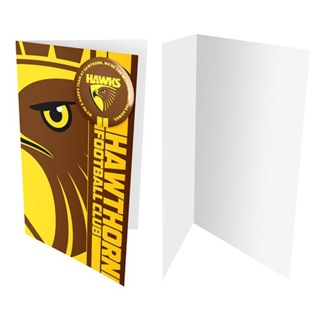 AFL BADGE CARD HAWTHORN HAWKS