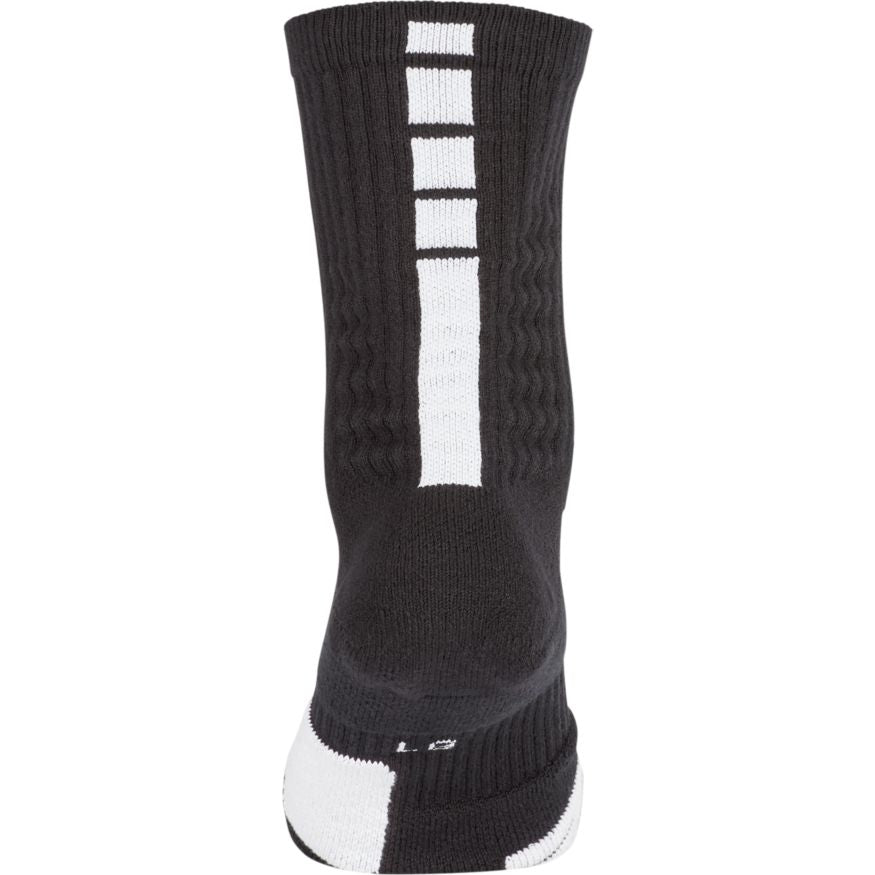 NIKE ELITE BASKETBALL CREW SOCKS BLACK/WHITE/WHITE