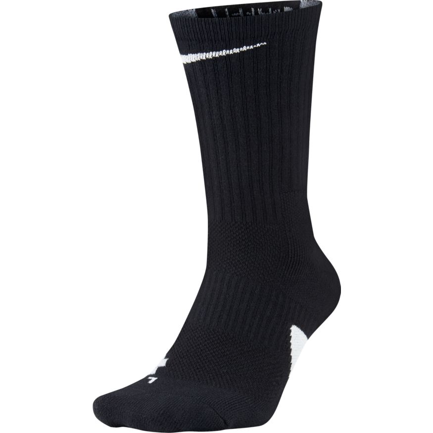 NIKE ELITE BASKETBALL CREW SOCKS BLACK/WHITE/WHITE