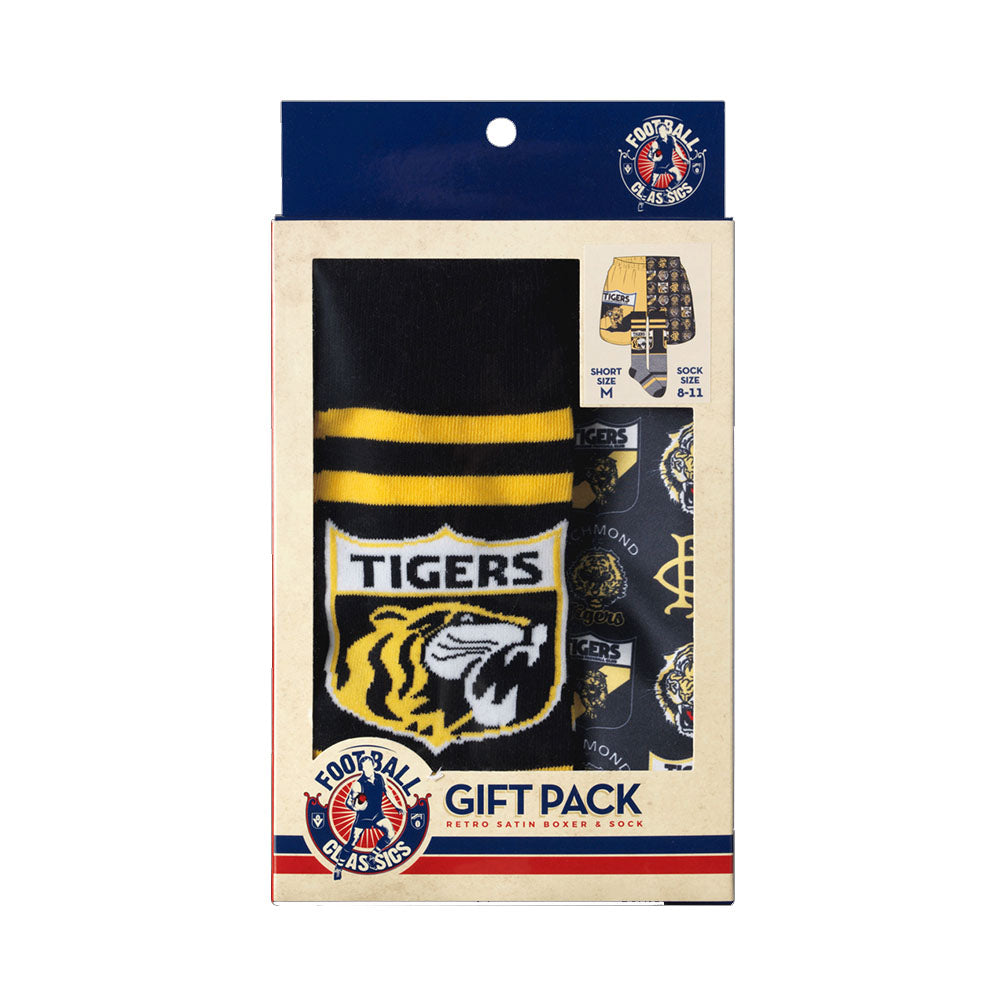 AFL Richmond Tigers Boxer Shorts & Socks Gift Pack