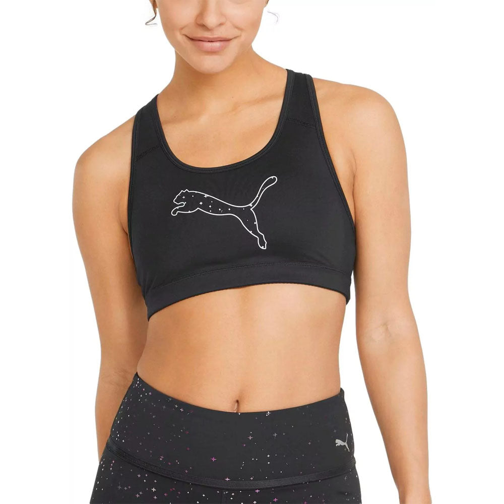 Puma Womens Mid Impact 4 Keeps Graphic Bra