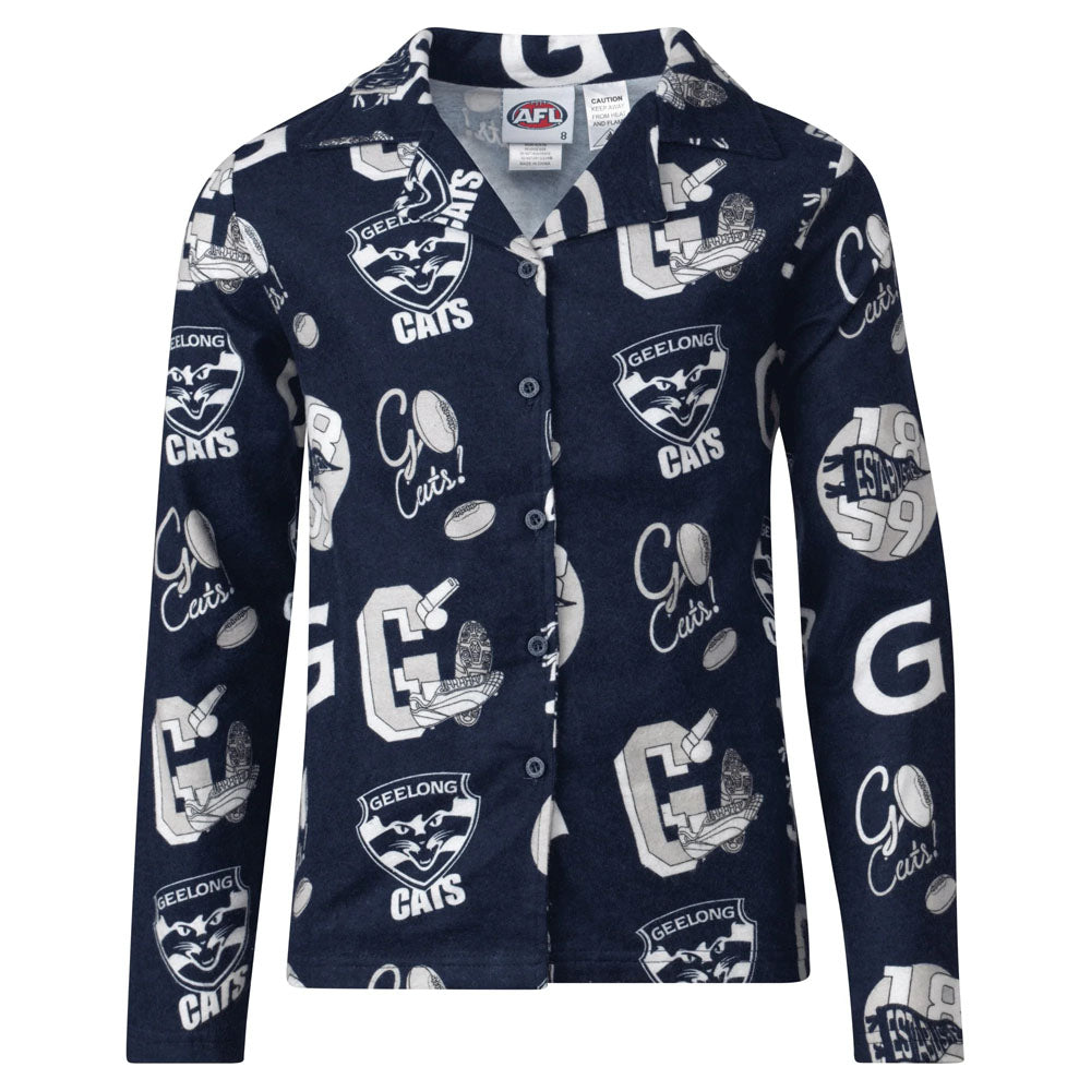 AFL Geelong Cats 2022 Toddlers Flannel PJ Set