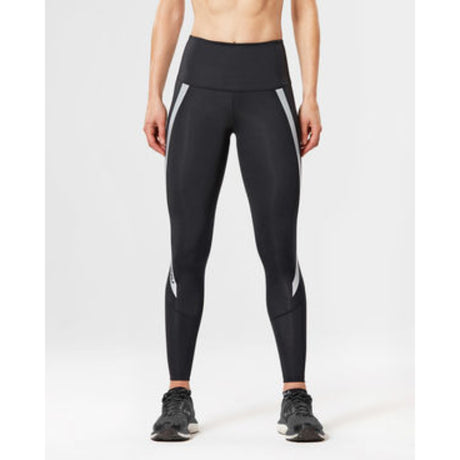 2XU WOMENS HI RISE FULL LENGTH COMPRESSION TIGHT BLACK/SILVER