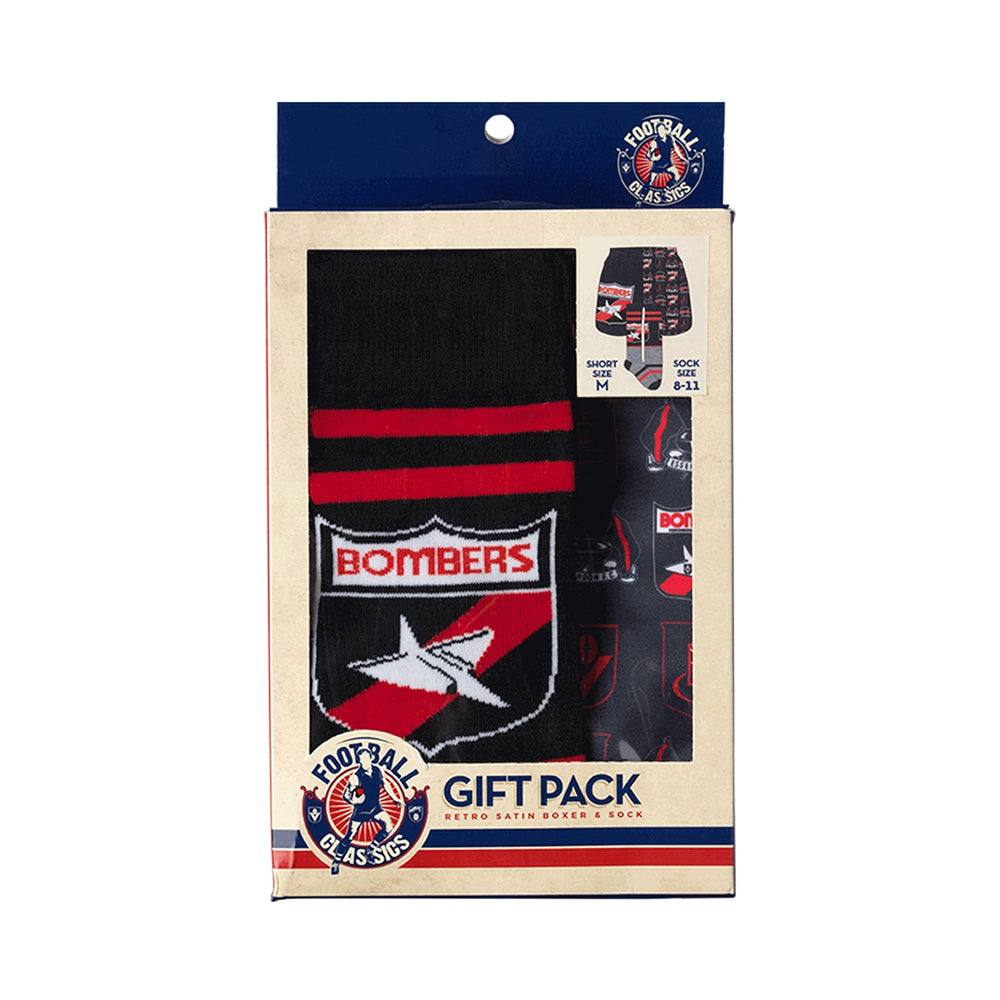 AFL Essendon Bombers Boxer Shorts & Socks Gift Pack