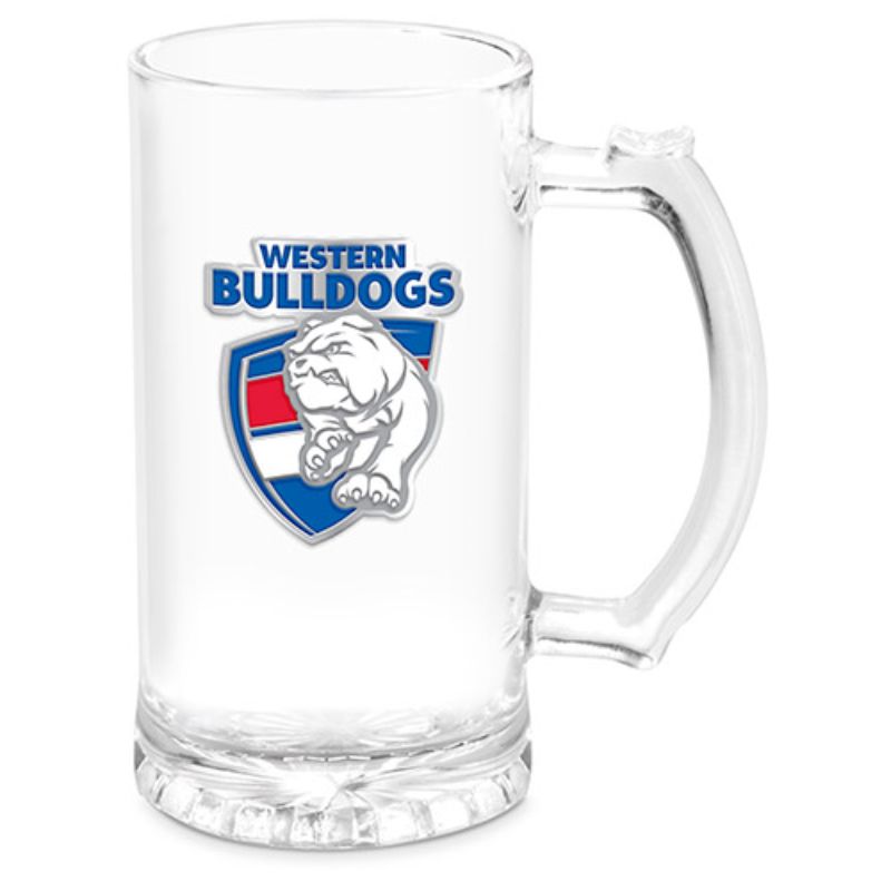 AFL STEIN WITH METAL BADGE WESTERN BULLDOGS