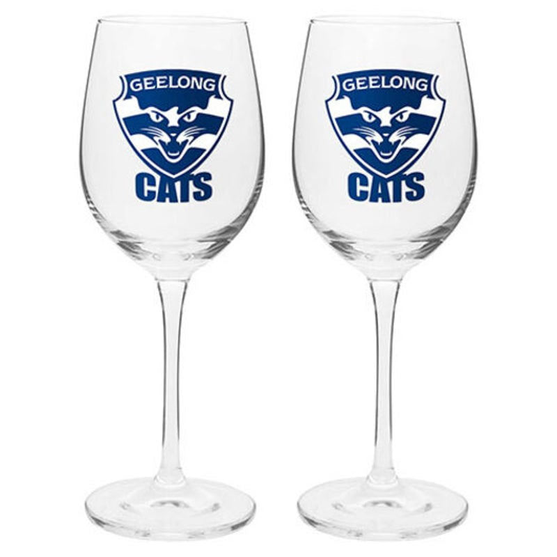 AFL Geelong Cats Wine Glasses x 2