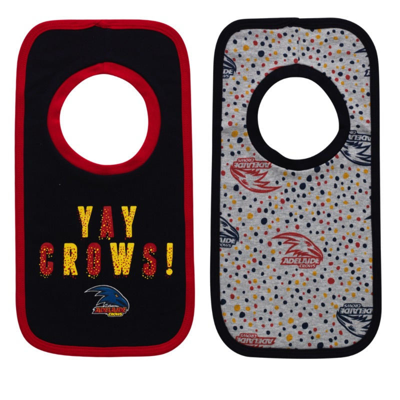 AFL Adelaide Crows Baby Bib 2 Pack
