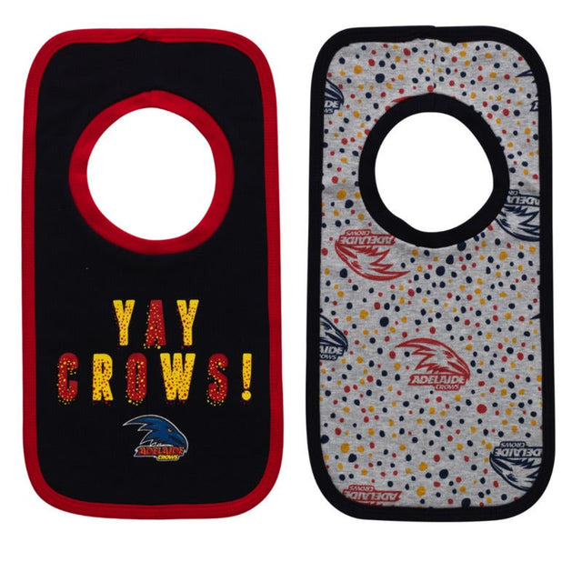 AFL Adelaide Crows Baby Bib 2 Pack