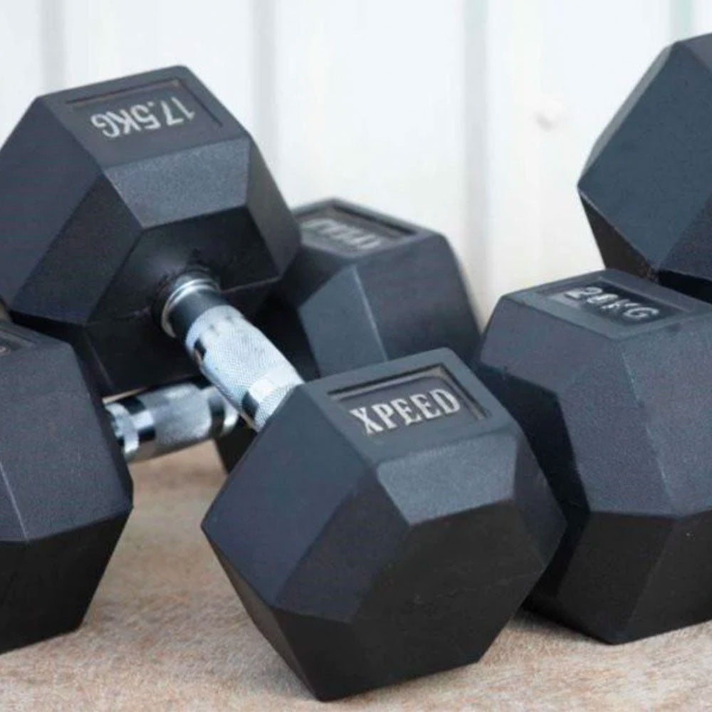 Xpeed - Rubber Hex Dumbbell
