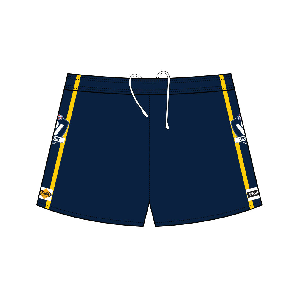 AFL Vic Country Football Shorts - Navy/Gold
