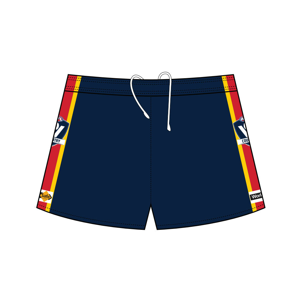 AFL Vic Country Football Shorts - Navy/Yellow/Red