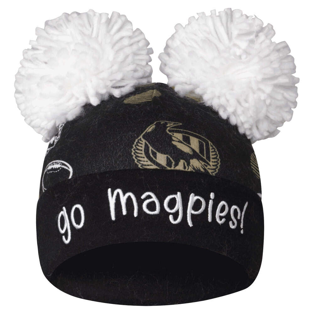 AFL Collingwood Magpies Babies Beanie