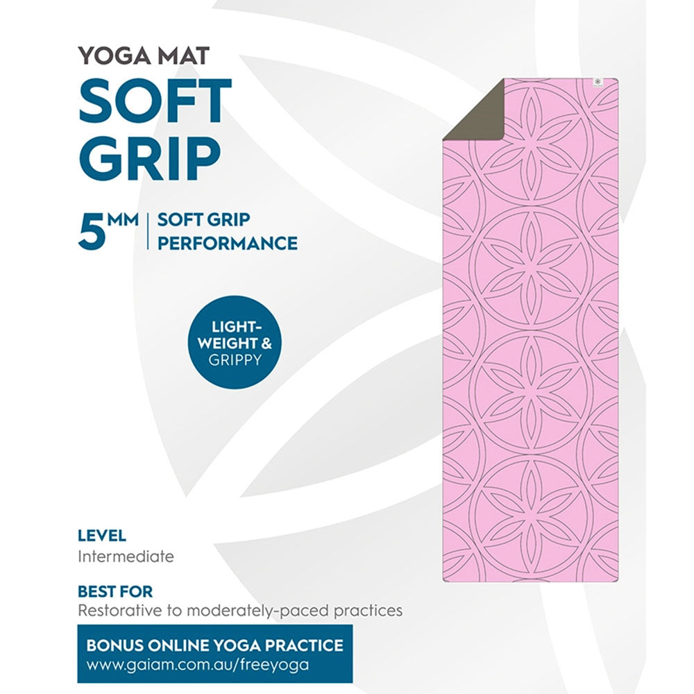 Gaiam Performance Soft Grip Printed TPE Yoga Mat