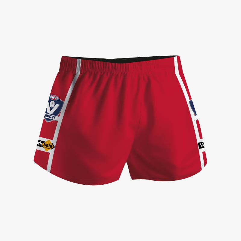 FOOTY SHORTS RED WHITE