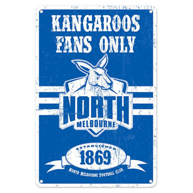 AFL RETRO METAL SIGN NORTH MELBOURNE KANGAROOS