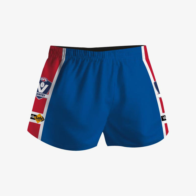 FOOTY SHORTS ROYAL RED WHITE
