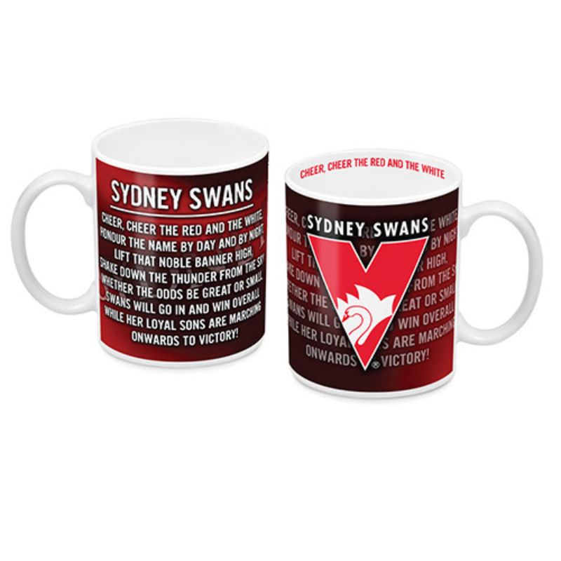 AFL TEAM SONG COFFEE MUG SYDNEY SWANS