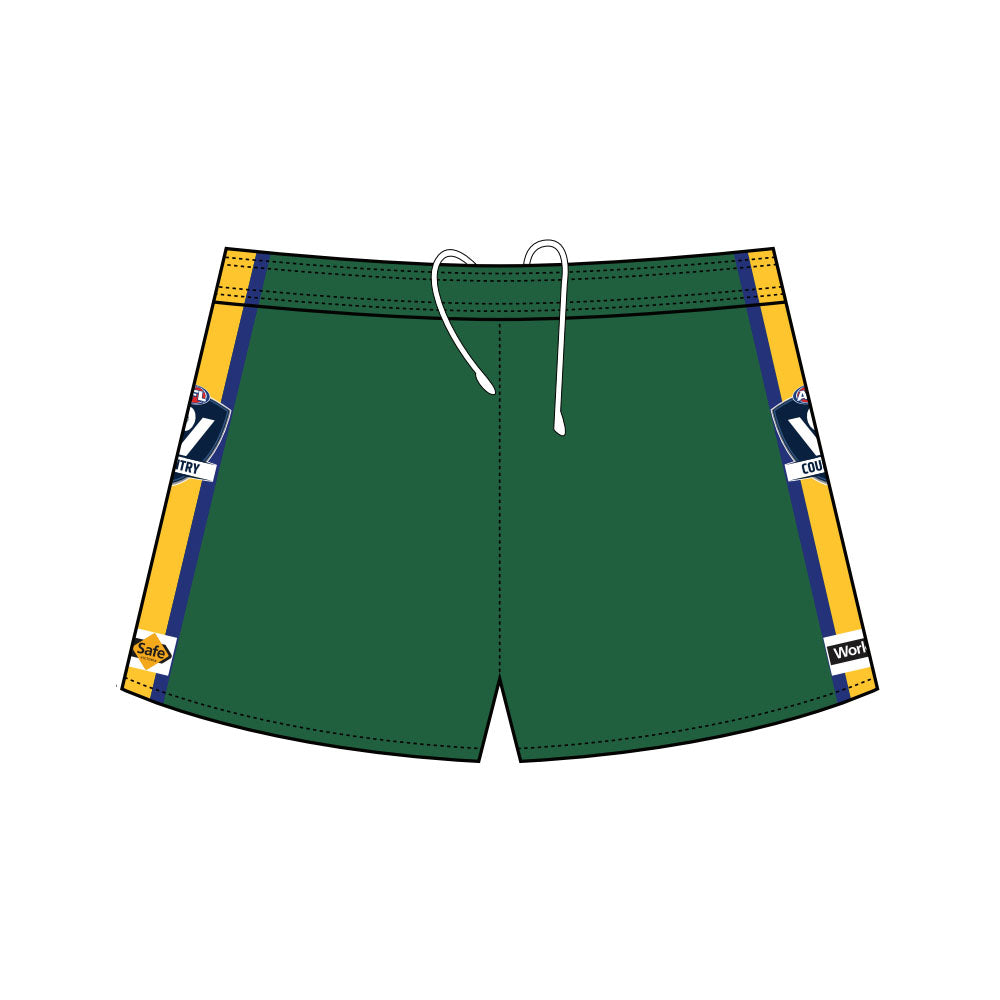 AFL Vic Country Football Shorts - T Green/Royal/Gold