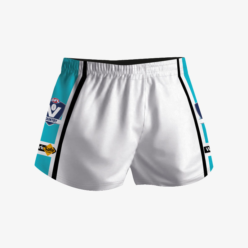 Footy Shorts - White/Black/Teal