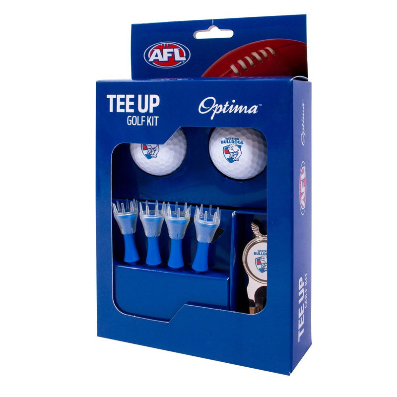 WESTERN BULLDOGS GOLF 2BALL TEE UP KIT GIFT PACK