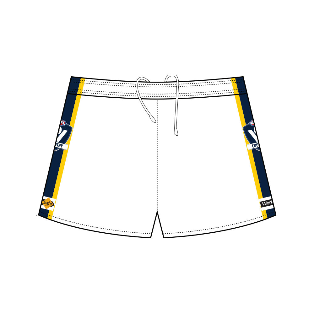 AFL Vic Country Football Shorts - White/Navy/Gold