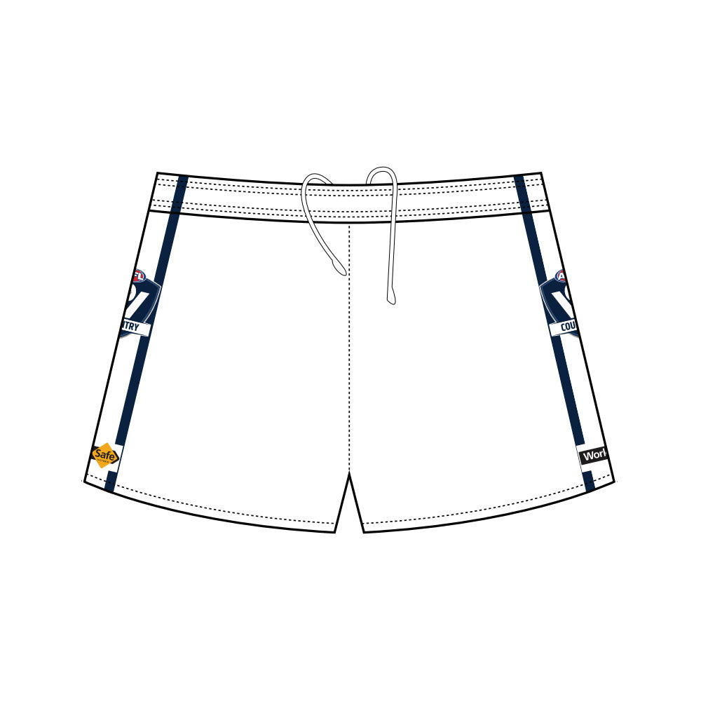 AFL Vic Country Football Shorts - White/Navy